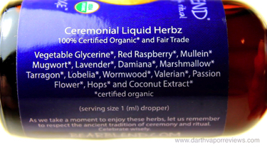 Dream Lodge Bear Blend Liquid Herbz Ingredients